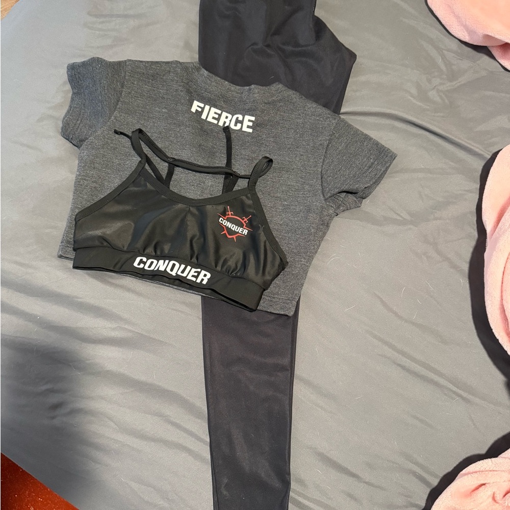Black and Gray Conquer Activewear Set